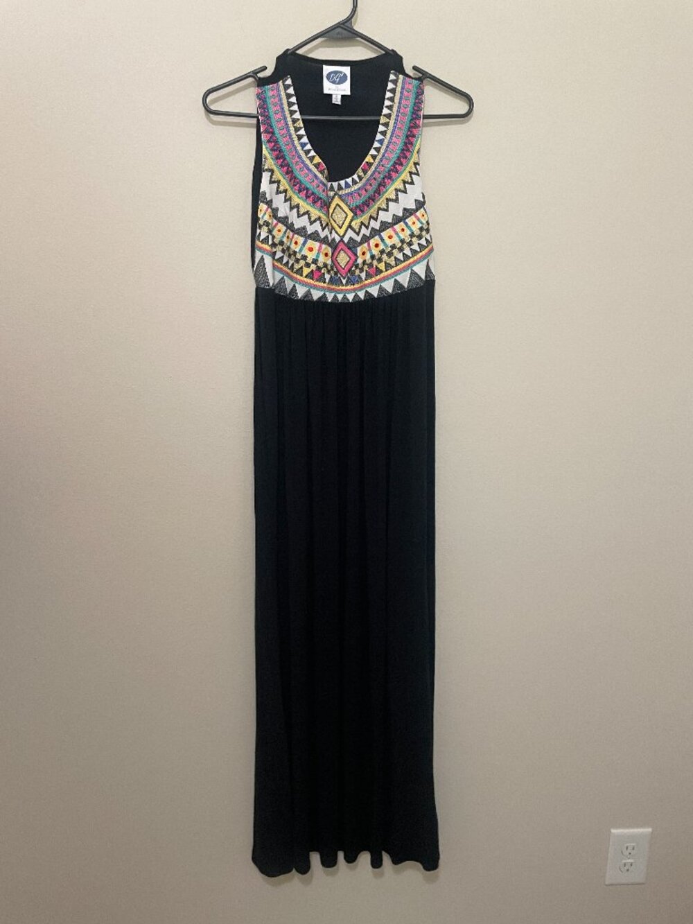 DG2 by Diane Gilman Women's Sleeveless Embroidered Black Maxi Dress Small! - Picture 1 of 5